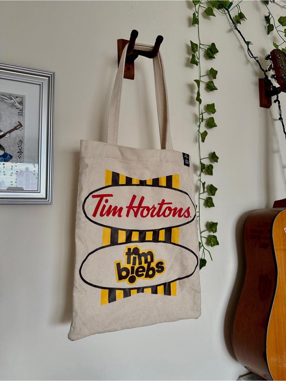 Tim Hortons tote bag Justin Bieber collab
Tim biebs